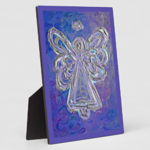 Guardian Lila Angel Malerei Kunstgift Plaque Fotoplatte
