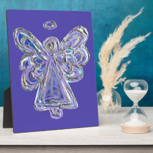 Guardian Lila Angel Malerei Kunstgift Plaque Fotoplatte