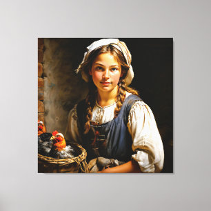 "Guardian of the Flock" "Sara" Dutch Girl Portrait Leinwanddruck