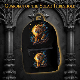 Guardian of the Solar Threshold – Lion of Balance Bedruckter Rucksack