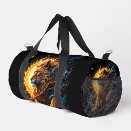 Guardian of the Solar Threshold – Lion of Balance Duffle Bag