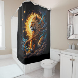 Guardian of the Solar Threshold – Lion of Balance Duschvorhang