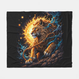 Guardian of the Solar Threshold – Lion of Balance Fleecedecke