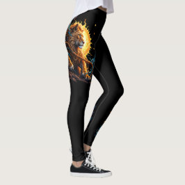 Guardian of the Solar Threshold – Lion of Balance Leggings