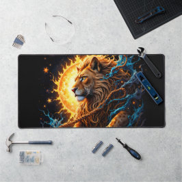 Guardian of the Solar Threshold – Lion of Balance Schreibtischunterlage