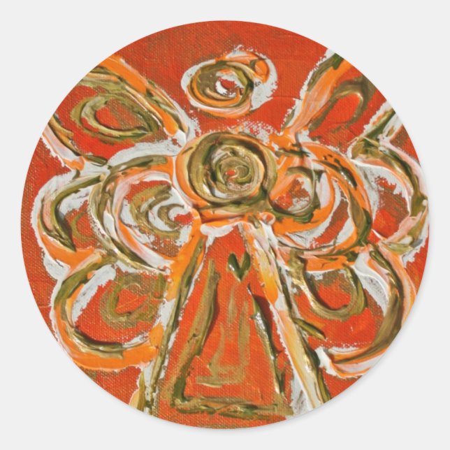 Guardian Orange Angel Art Custom Stickers (Vorderseite)