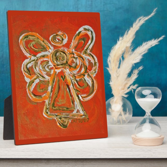 Guardian Orange Angel Malerei Kunstgift Plaque Fotoplatte (Seite)