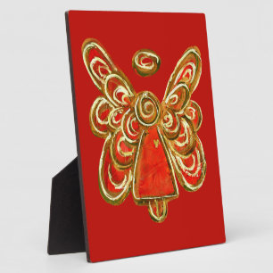 Guardian Red Angel Malerei Kunstgift Plaque Fotoplatte