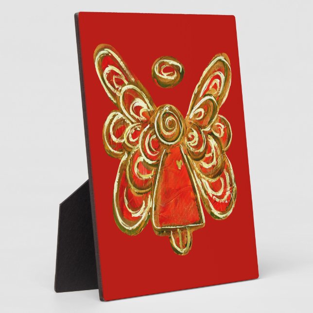 Guardian Red Angel Malerei Kunstgift Plaque Fotoplatte (Seite)