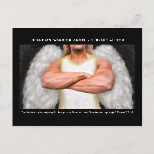 Guardian Warrior Angel Postcard Postkarte (Vorderseite)