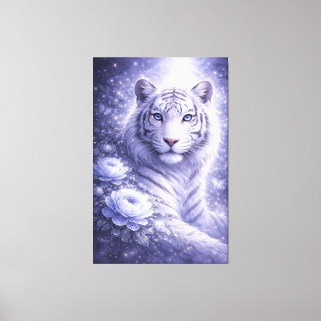 Guardian White Tiger – Silent Strength and Gentle  Leinwanddruck (Vorderseite)