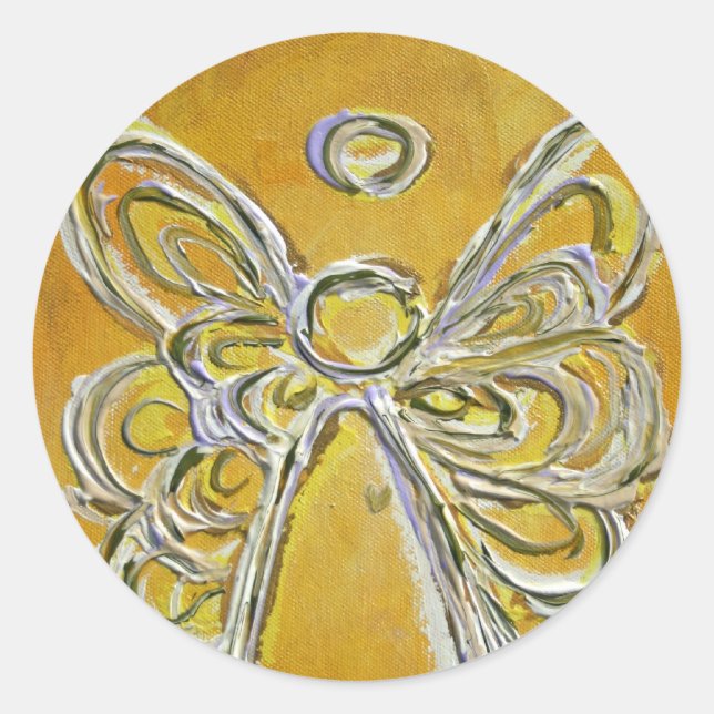 Guardian Yellow Angel Art Custom Stickers (Vorderseite)