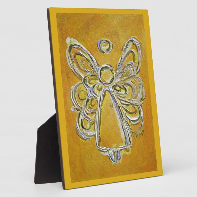 Guardian Yellow Angel Painting Art Gift Plaque Fotoplatte (Seite)