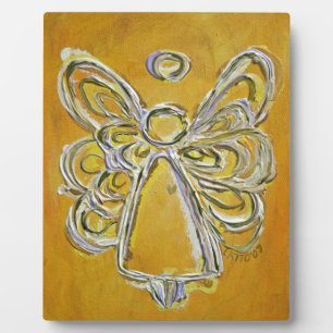 Guardian Yellow Angel Painting Art Gift Plaque Fotoplatte