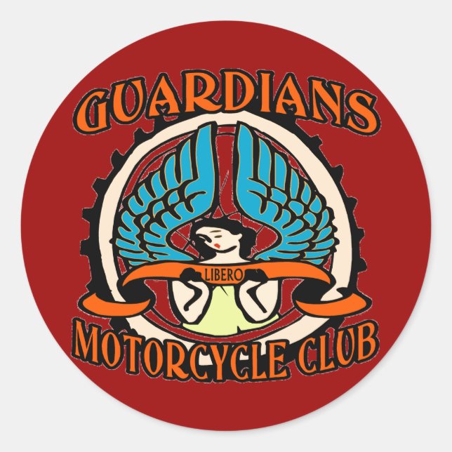 Guardians Motorrad Club Runder Aufkleber (Vorderseite)