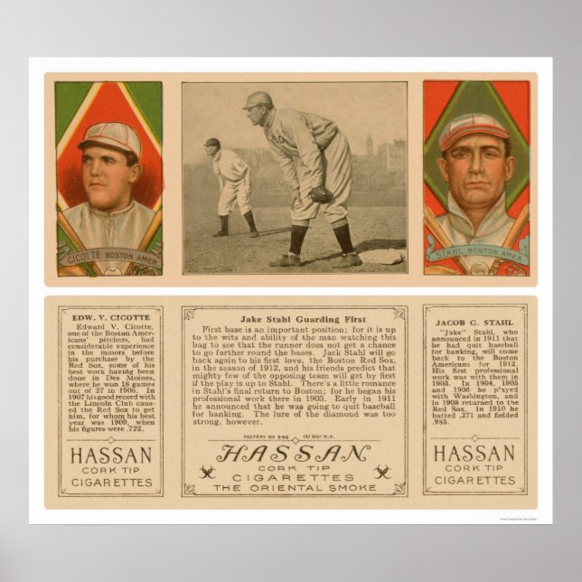 Guarding First Red Sox Baseball 1912 Poster (Vorne)