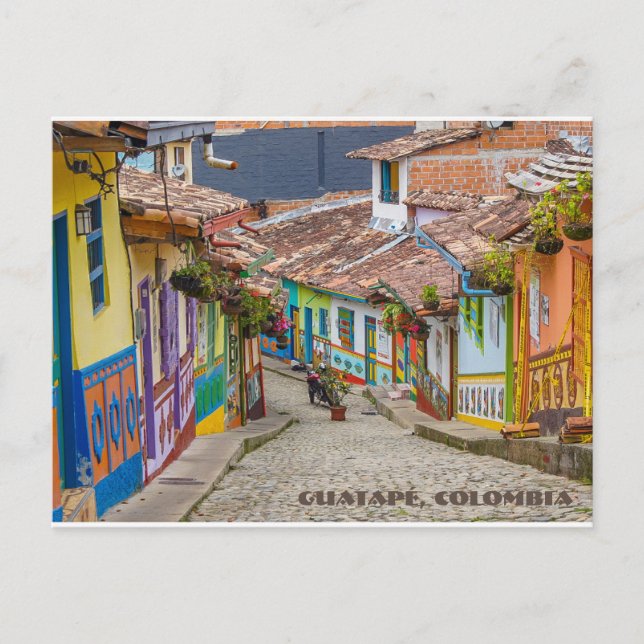 Guatapé, Kolumbien, farbenfrohe Straße Postkarte (Vorderseite)