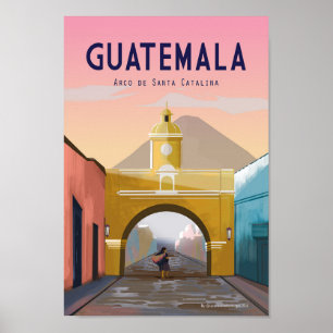 Guatémala Affiche de voyage ANTIGUA Guatemala Wall