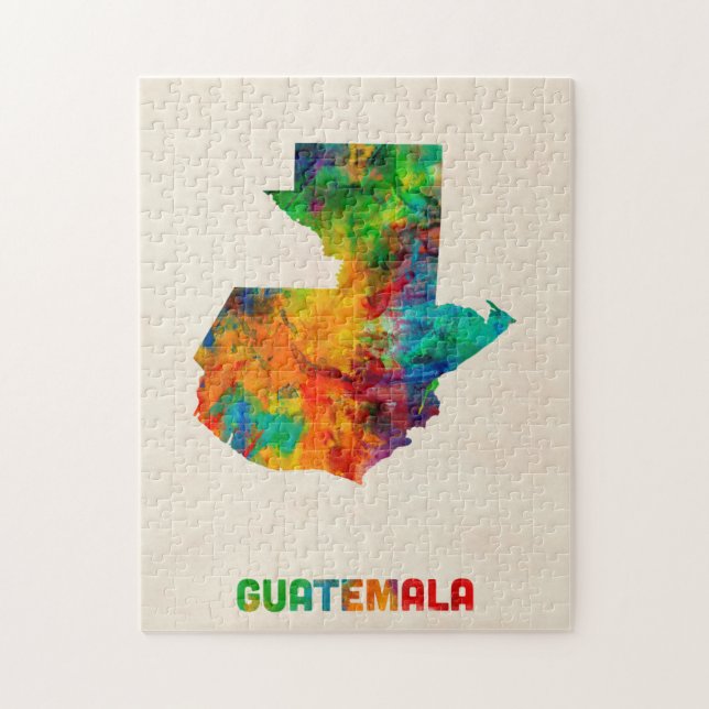 Guatemala-Aquarell-Karte (Vertikal)