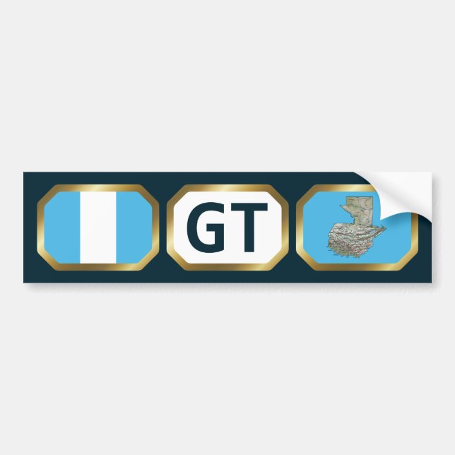 Guatemala-Autoaufkleber für Flaggenkarten Autoaufkleber (Vorne)
