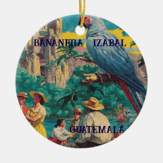 GUATEMALA, BANANERA IZABAL Retro poster Keramik Ornament (Vorne)