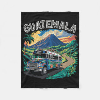Guatemala Chicken Bus Chapin Quetzal Antigua Tikal Fleecedecke