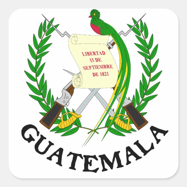 GUATEMALA - Emblem/Fahne/Wappen/Symbol Quadratischer Aufkleber (Vorderseite)