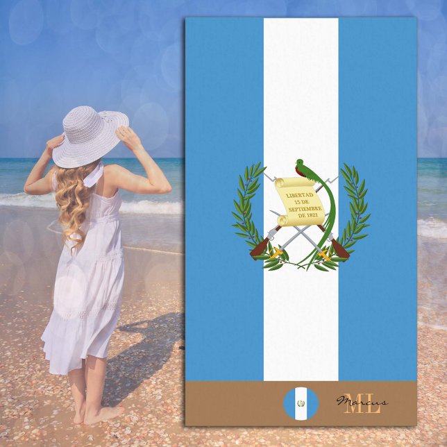 Guatemala Fahne & mit Monogramm / Strandtuch (Von Creator hochgeladen)