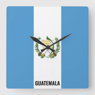 Guatemala Flag Dazzling Patriotic Quadratische Wanduhr