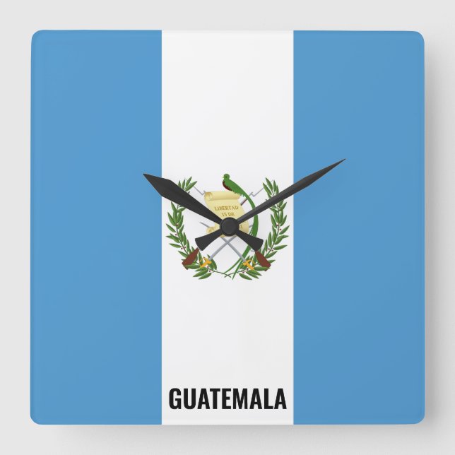 Guatemala Flag Dazzling Patriotic Quadratische Wanduhr (Vorderseite)