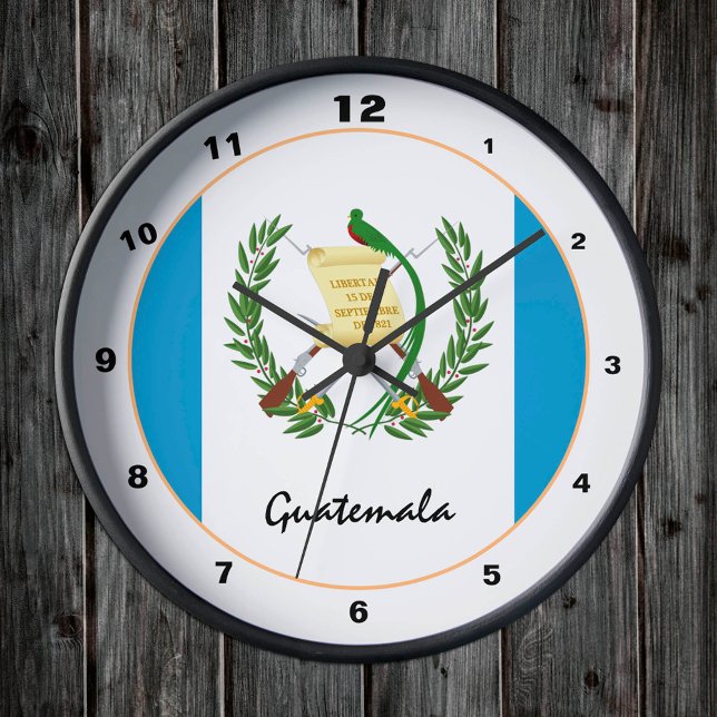 Guatemala Flag & Guatemala Mode / Design Runde Wanduhr (Von Creator hochgeladen)