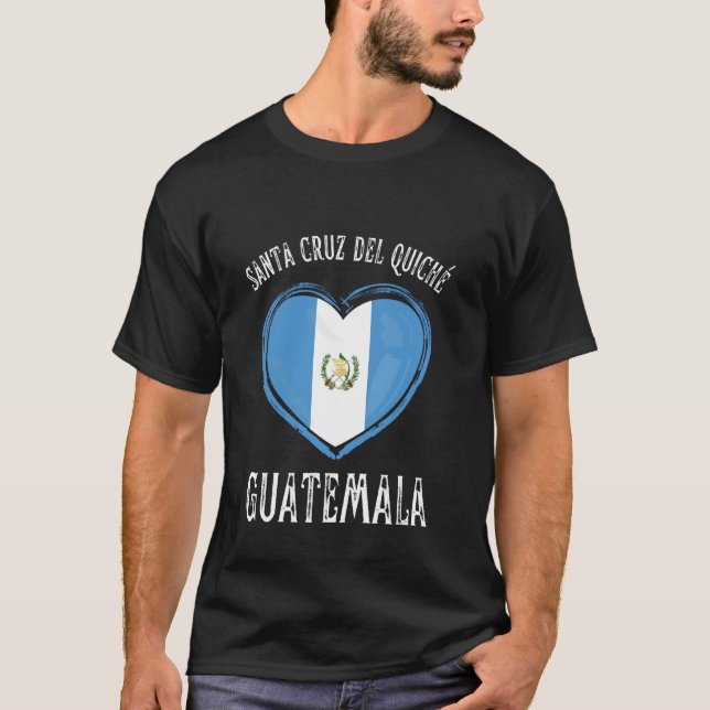 Guatemala Flag Heart Santa Cruz Del Quiche City T-Shirt (Vorderseite)