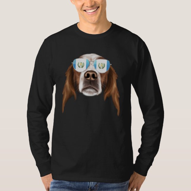 Guatemala Flag Irish Red White Setter Dog Guatemal T-Shirt (Vorderseite)