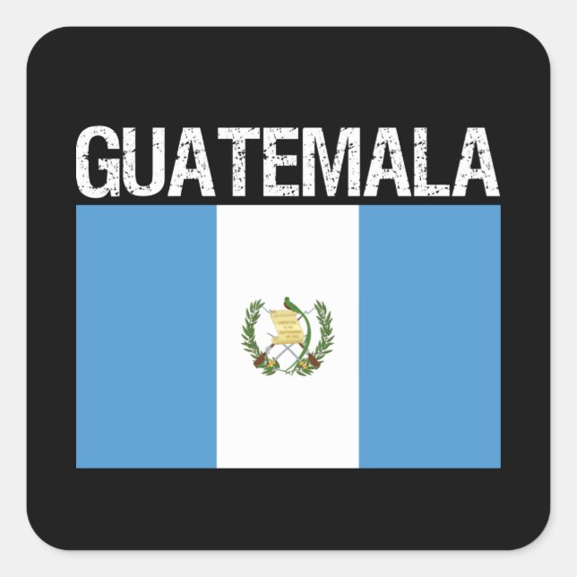 Guatemala, Flagge Guatemalas Quadratischer Aufkleber (Vorderseite)
