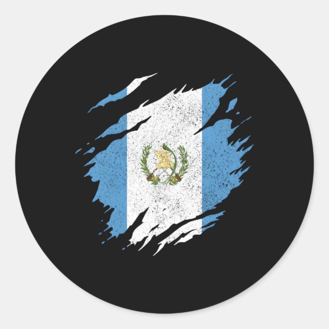 Guatemala Flagge Pride Chaa Runder Aufkleber (Vorderseite)