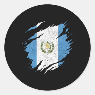 Guatemala Flagge Pride Chaa Runder Aufkleber