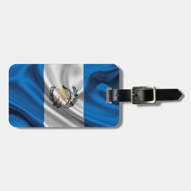Guatemala-Flaggen-Gewebe Gepäckanhänger (Vorderseite horizontal)