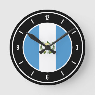 Guatemala-Flaggenelegante Runde Wanduhr