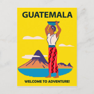 Guatemala,Frau in Volkstracht mit Teller auf dem K Postkarte