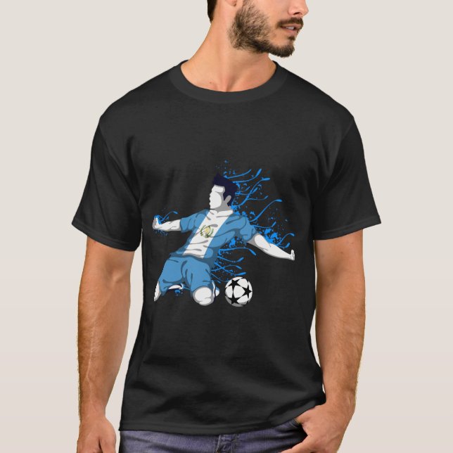 Guatemala Fußball Guatemala Nationaler Flaggenfußb T-Shirt (Vorderseite)