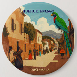 GUATEMALA, HUEHUETENANGO Retro poster Button