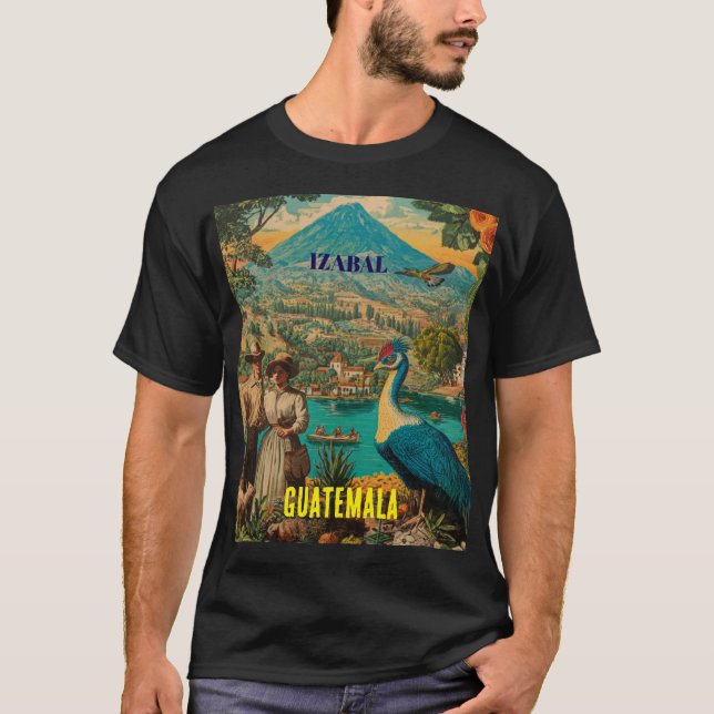 GUATEMALA, IZABAL Retro poster T-Shirt (Vorderseite)