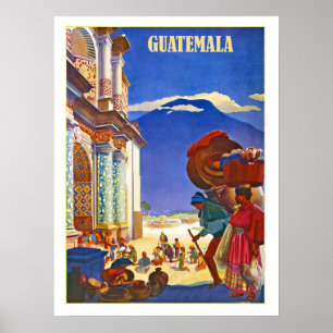 Guatemala, Leute, Vintages Reiseplakat Poster