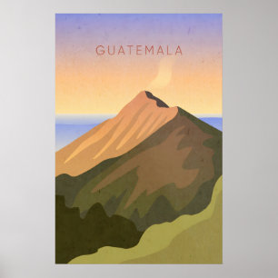 Guatemala Minimal Reiseplakat Poster
