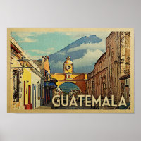 Guatemala Poster Vintage Reise Antigua Art