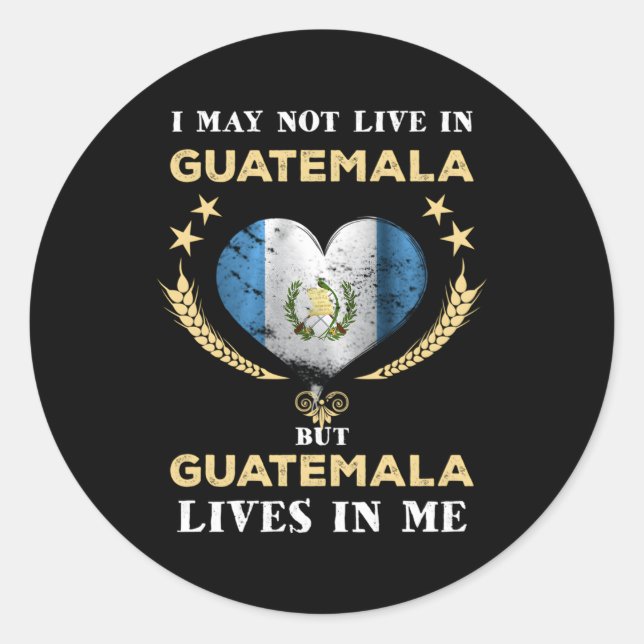 Guatemala Proud Hispanic Guate Flag Guatemala Cha Runder Aufkleber (Vorderseite)