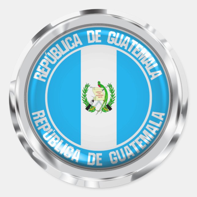 Guatemala-RundEmblem Runder Aufkleber (Vorderseite)