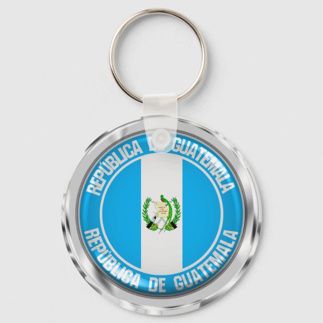 Guatemala-RundEmblem Schlüsselanhänger (Vorderseite)