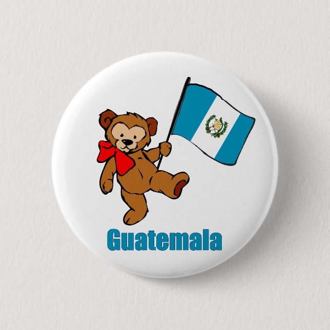 Guatemala-Teddybär-Knopf Button (Vorderseite)