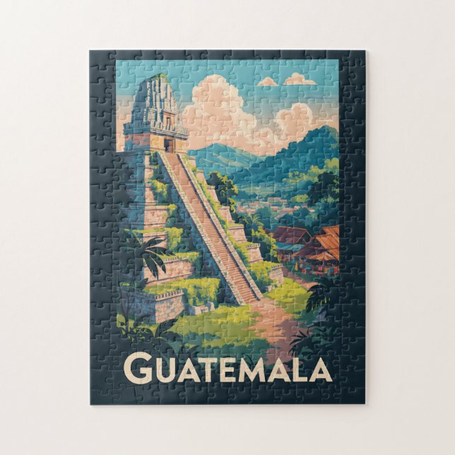 Guatemala Tikal Nationalpark Illustration Travel (Vertikal)